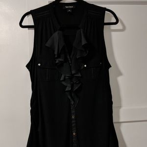 EUC White House Black Market Sleeveless Ruffle Top